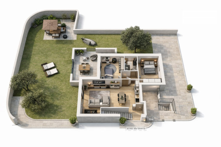 NUOVA COSTRUZIONE A MONTICELLI: GIARDINO PRIVATO, LOGGIA E AMPIA TAVERNA